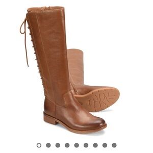 Tall Brown Boots with Adjustable Lacing